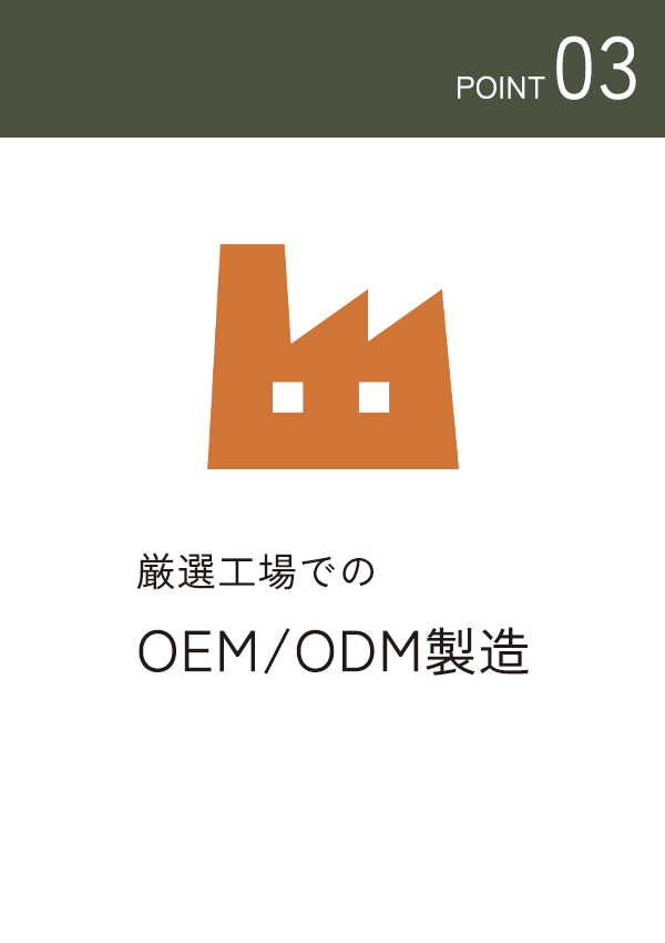 厳選工場でのOEM、ODM製造